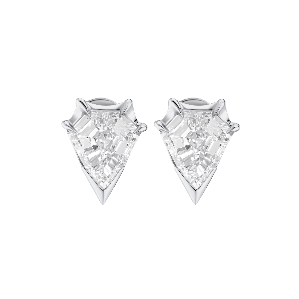 Thuraya Stud Earrings - White Gold
