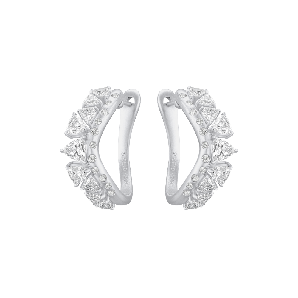 Thuraya Hoops Earrings - White Gold