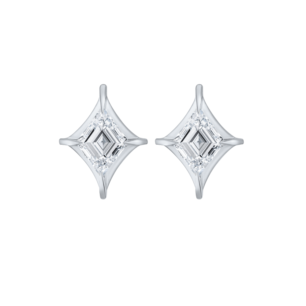 Al Thiba Stud Earrings - White Gold