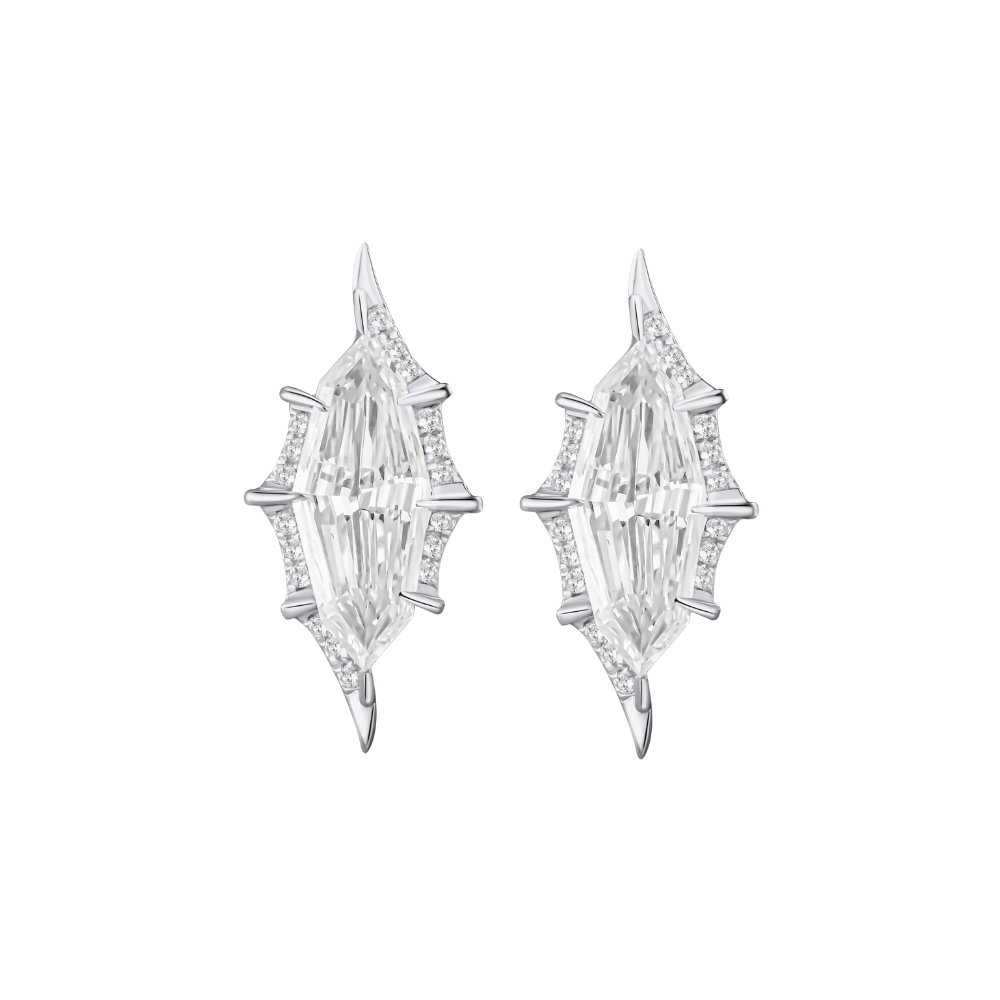 Al Sadirah Stud Earrings - White Gold