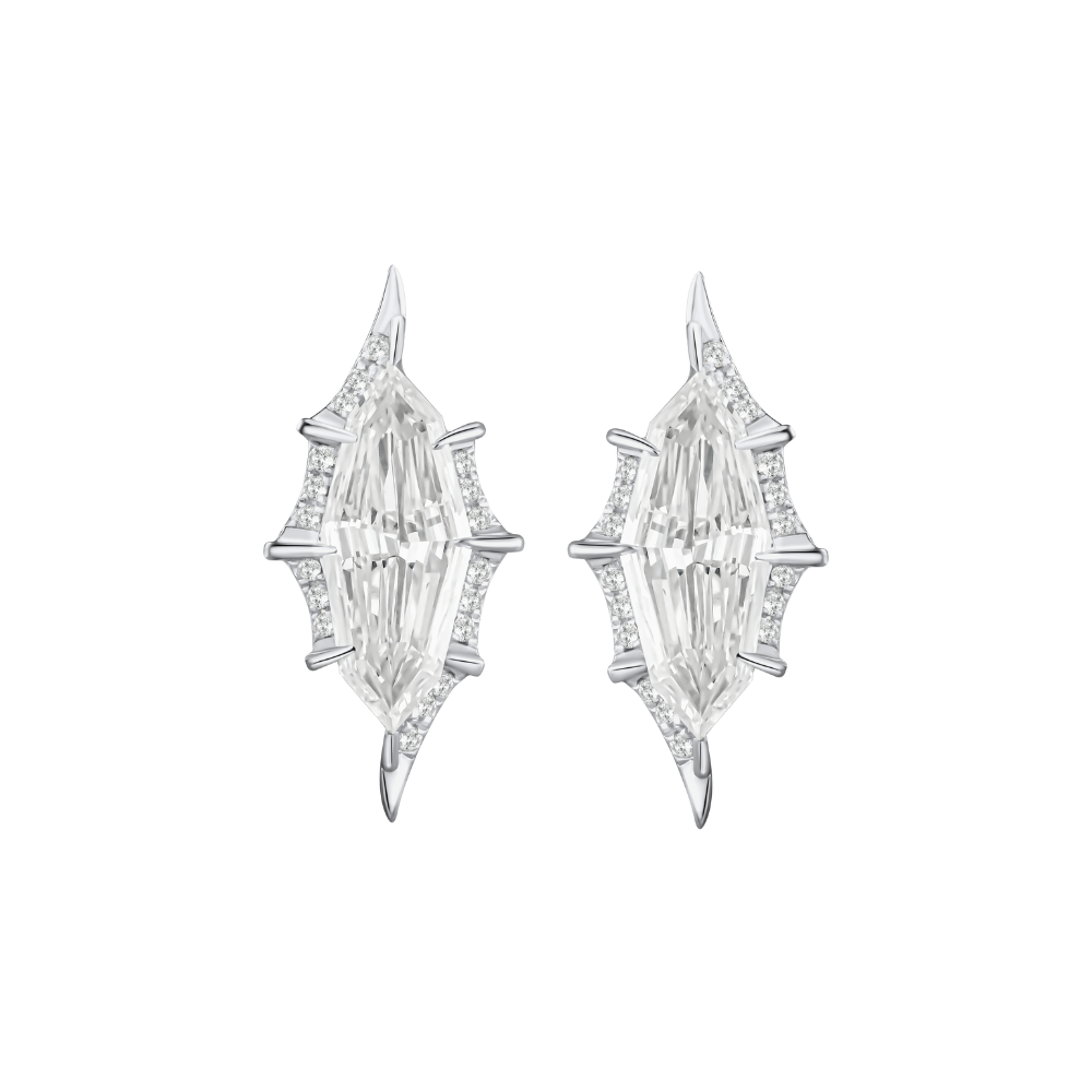 Al Sadirah Stud Earrings - White Gold